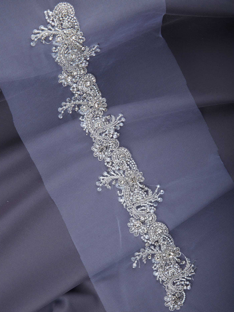 #B0848 Exquisite Embellishments: Handcrafted Beaded Trim with Intricate Beads and Sequins