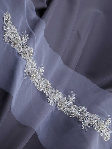 #B0848 Exquisite Embellishments: Handcrafted Beaded Trim with Intricate Beads and Sequins