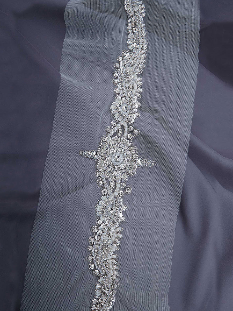 #B0853 Sophisticated Shine: Handcrafted Beaded Belt with Intricate Sequins
