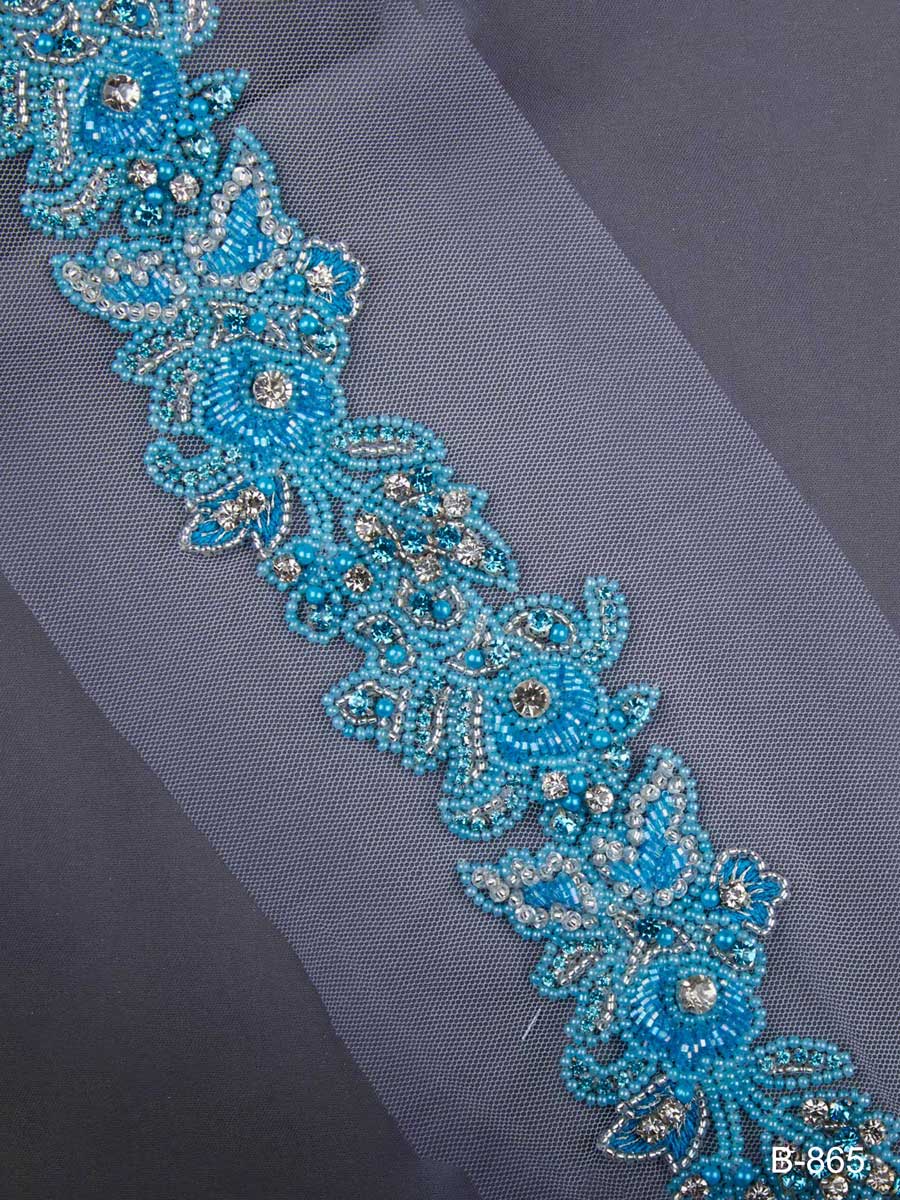 #B0865 Gorgeous Glam: Hand-Beaded Trim featuring Beads and Dazzling Sequins