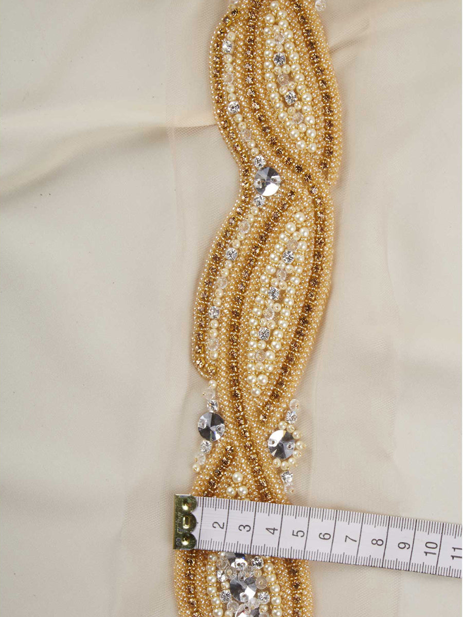 #B0868 Fashionably Festive: Hand-Beaded Trim with Sparkling Beads and Sequins