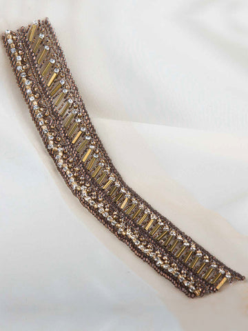 #B0909 Gorgeous Glam: Hand-Beaded Trim featuring Beads and Dazzling Sequins