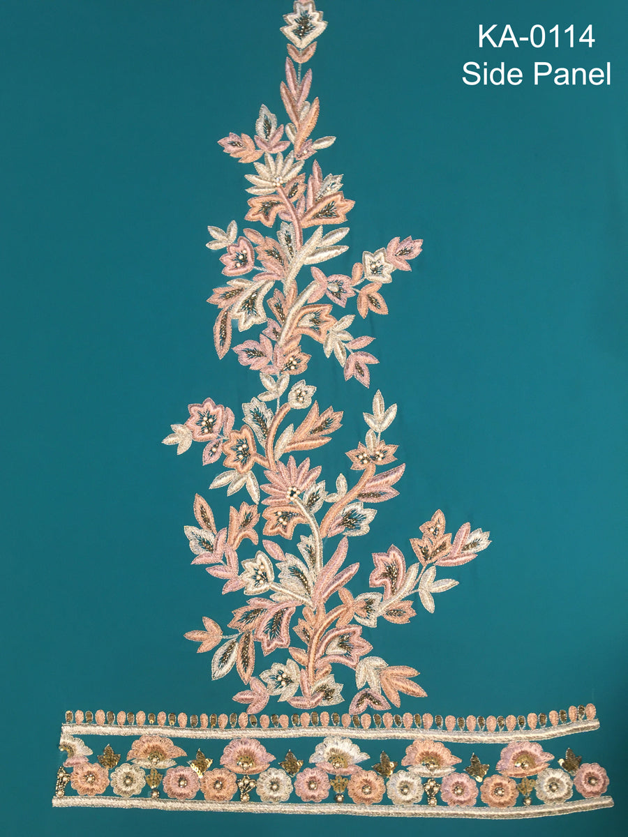 #KA0114 Festive Fiesta: Hand-Beaded Kaftan Panel Showcasing Festive Beads, Shimmering Sequins, and Vibrant Threadwork
