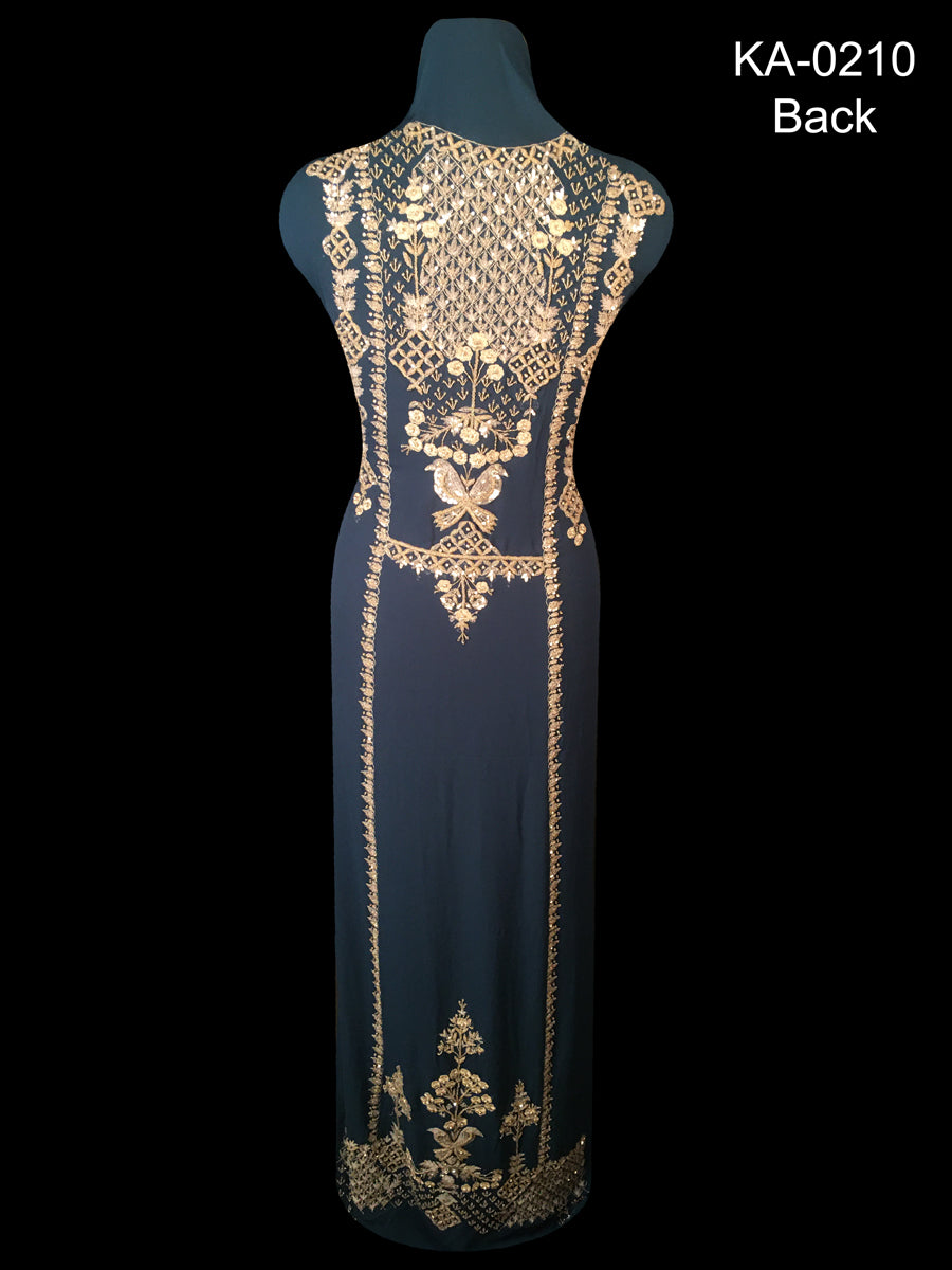 #KA0210 Opulent Oasis: Artisanal Hand-Beaded Kaftan Panel with Beads, Shimmering Sequins, and Exquisite Embroidery