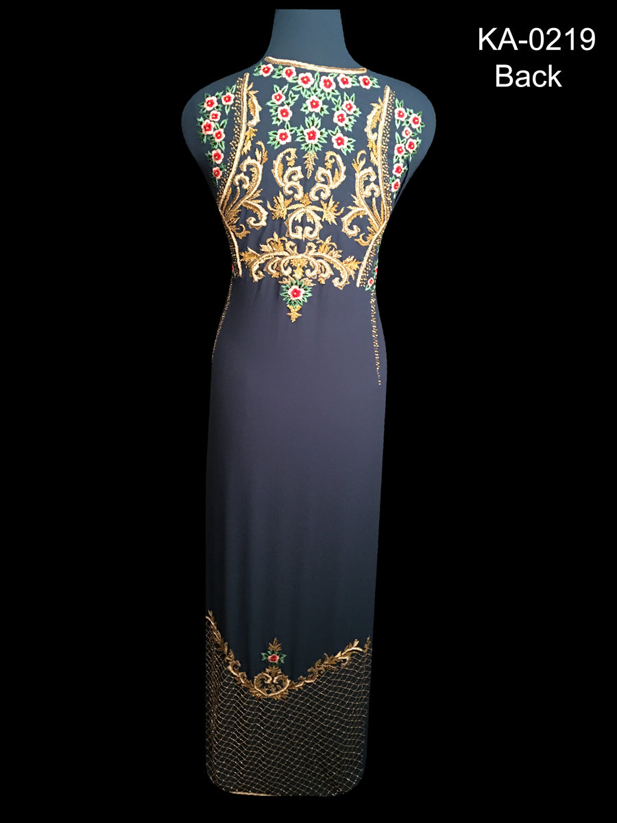 #KA0219 Celestial Goddess: Handcrafted Kaftan Panel in Indian Design, Embellished with Divine Embroidery, Beads, and Radiant Sequins