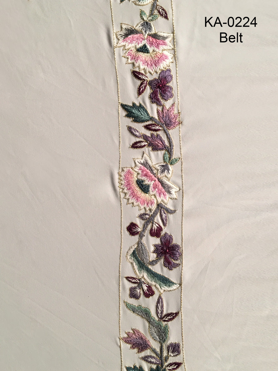 #KA0224 Vintage Charm: Hand-Embroidered Kaftan Panel Adorned with Nostalgic Beads, Elegant Sequins, and Classical Threadwork