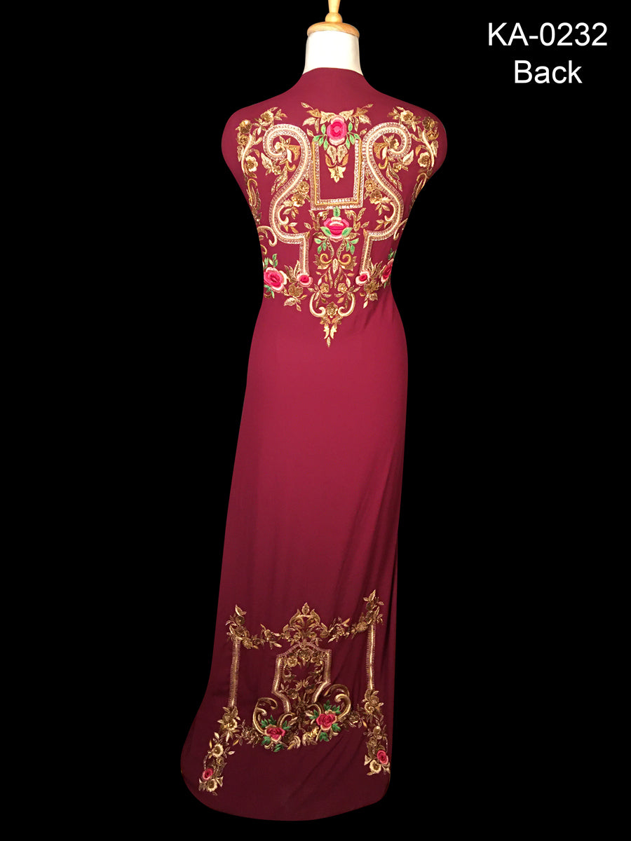 #KA0232 Goddess of Glam: Hand-Beaded Kaftan Panel Featuring Exquisite Beads, Mesmerizing Sequins, and Fine Threadwork