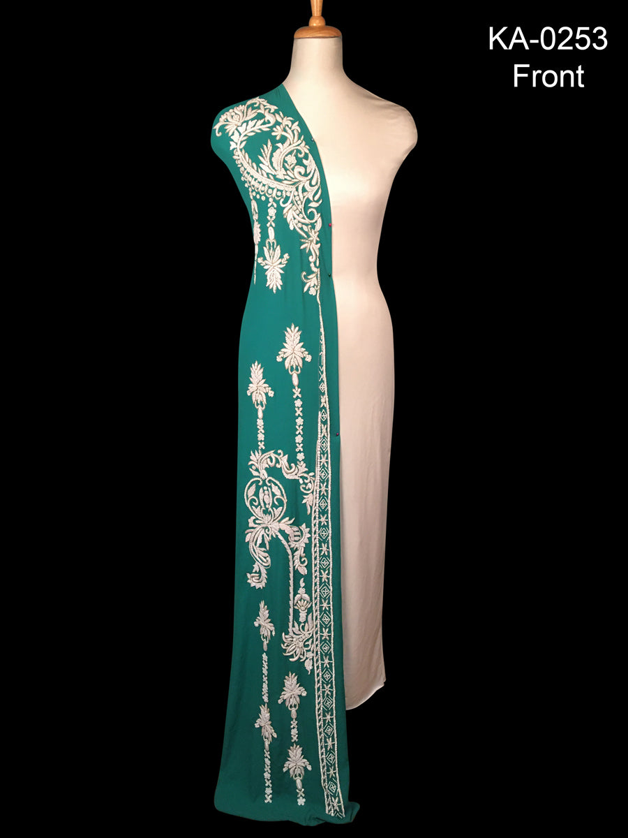 #KA0253 Whimsical Delight: Hand-Beaded Kaftan Panel with Playful Beads, Sparkling Sequins, and Vibrant Threadwork