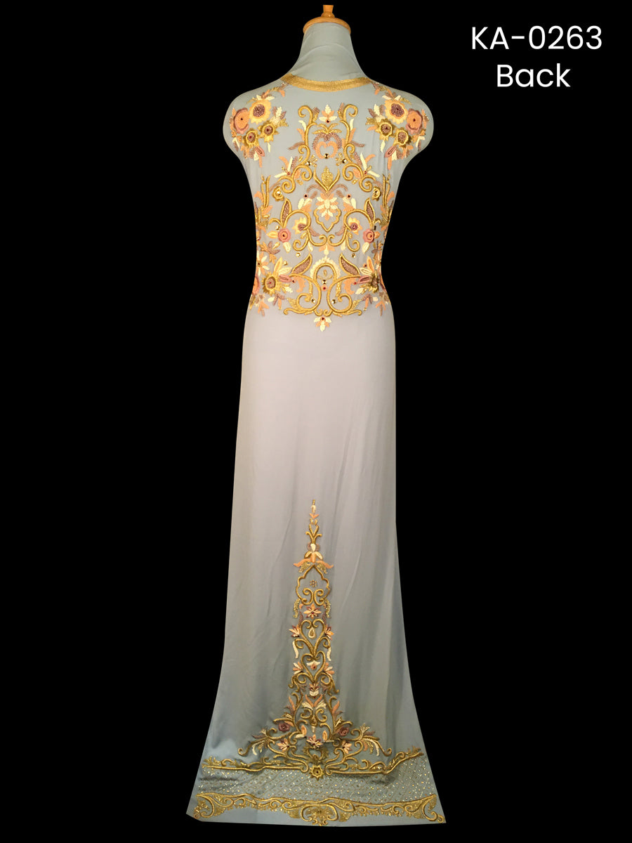 #KA0263 Majestic Masterpiece: Artisanal Hand-Beaded Kaftan Panel with Vibrant Beads, Sparkling Sequins, and Fine Embroidery