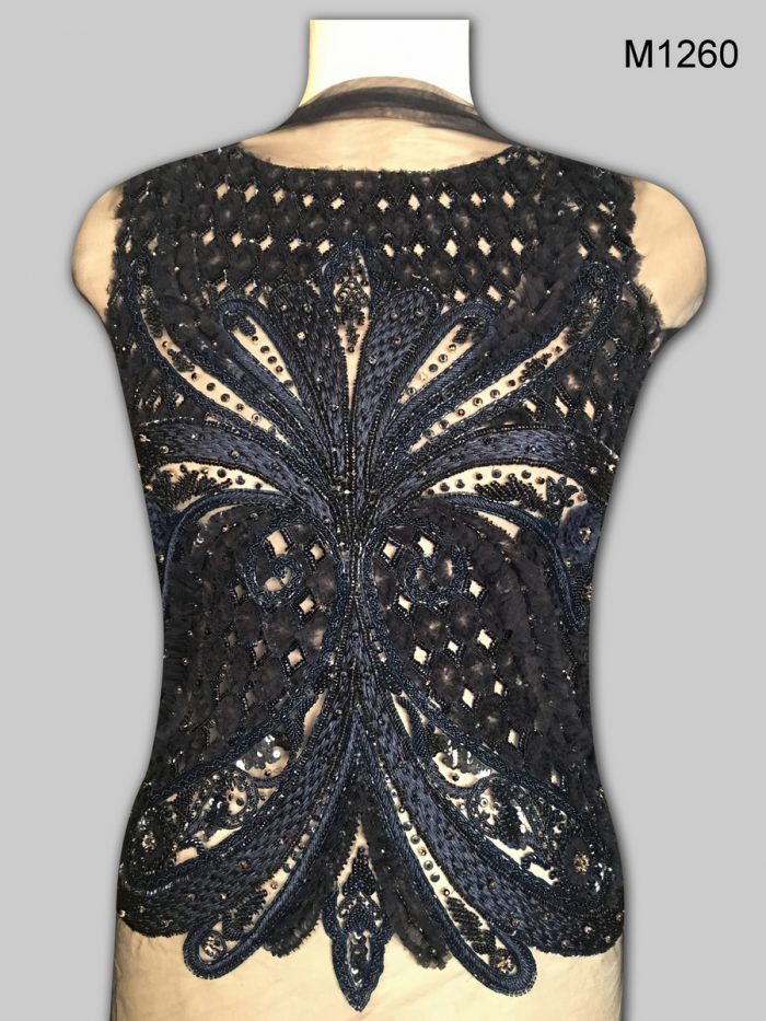 #M1260 Starry Delight: Exquisite Hand Beaded Bustier with Intricate Beads and Sequins