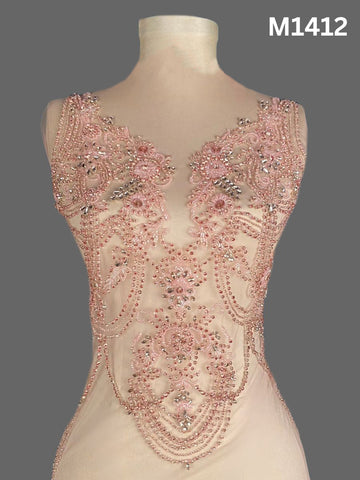 #M1412 Elegant Floral Bustier Beaded with Sequins, Beads, and Rhinestones – A Luxe Statement Piece for Every Occasion