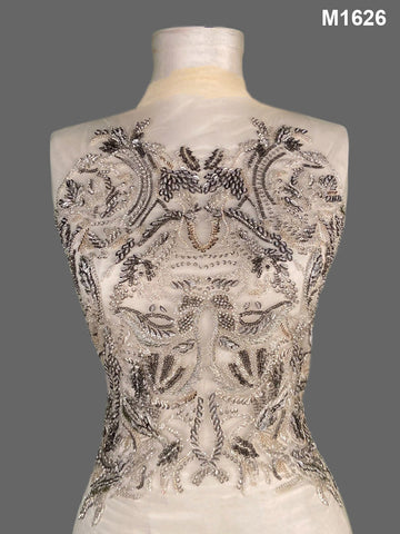 #M1626 Elegant Floral Bustier with Intricate Bead and Sequin Embellishments