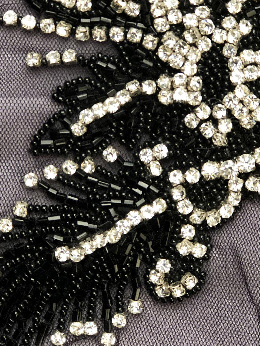 #M0550 Timeless Elegance: Hand-Beading Motif Applique with Vintage-Inspired Beads and Shimmering Sequins