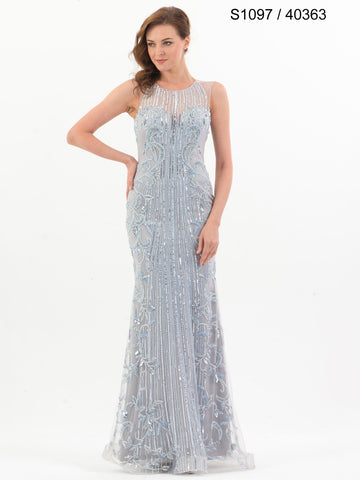 #S1097-40363 Breathtaking Beads: Hand-Beaded Sleeveless Couture Gown