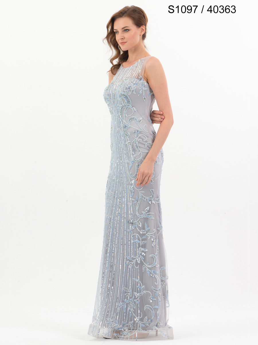 #S1097-40363 Breathtaking Beads: Hand-Beaded Sleeveless Couture Gown