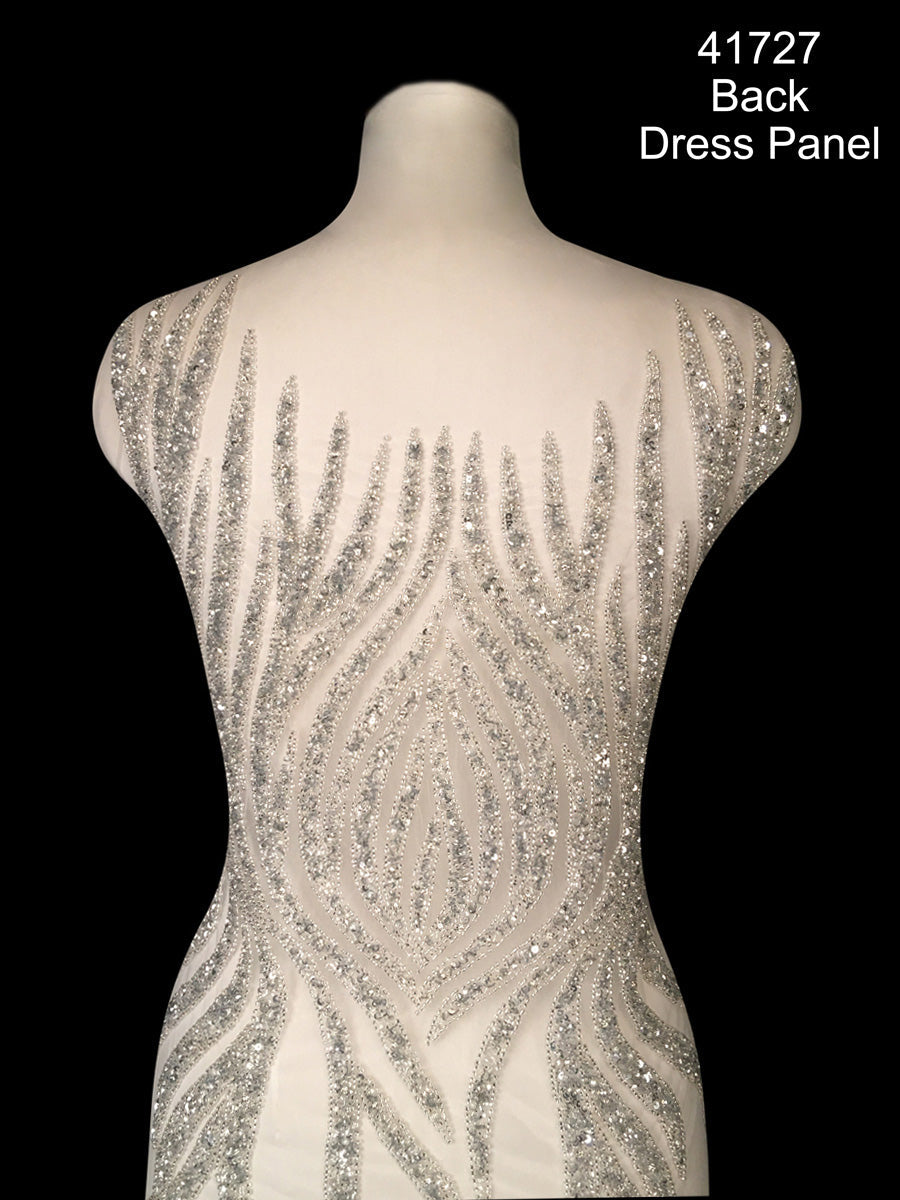 #41727 Glamourous Nights: Hand-Beaded Dress Panel Adorned with Beads, Sequins, and Dazzling Rhinestones