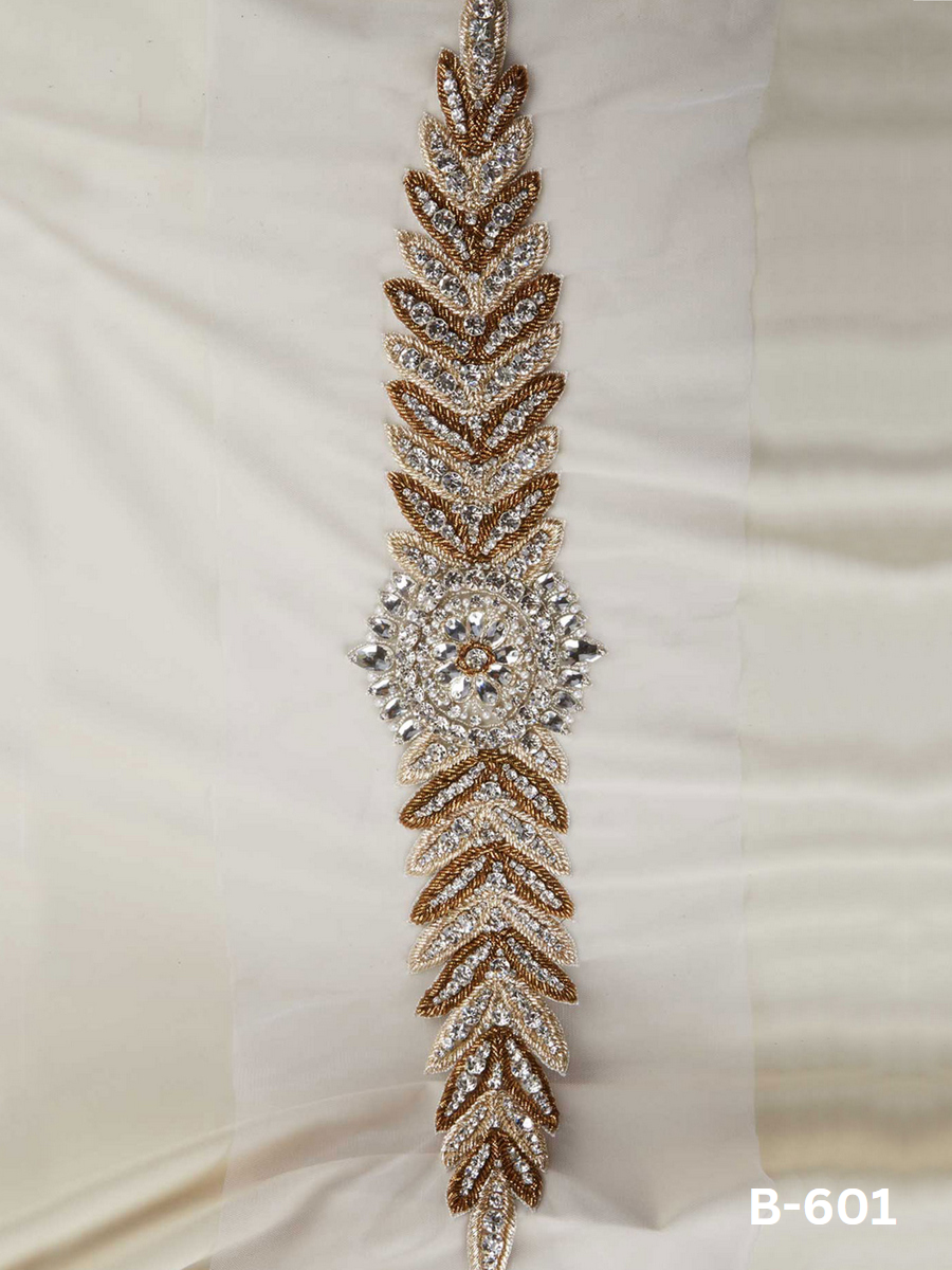 #B0601 Authentic Hand Beaded Belt with Traditional Indian Patterns and High-quality Materials