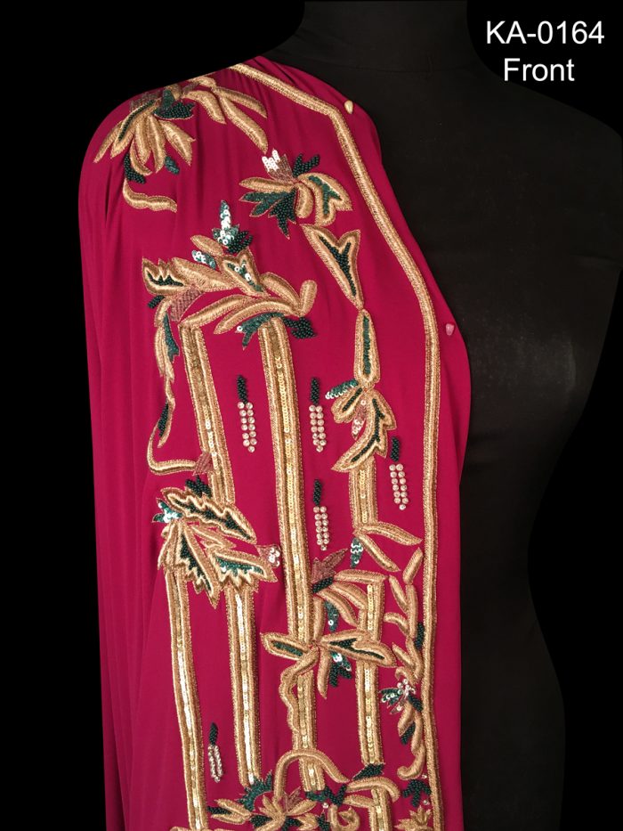 #KA0164 Exquisite Hand-Beaded Kaftan Panel with Intricate Embroidered Indian Design