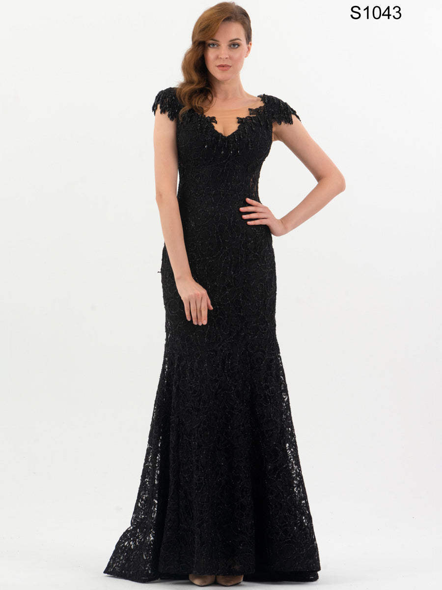 #S1082-42723 Dazzling Elegance: Hand-Beaded Couture Sleeveless Gown